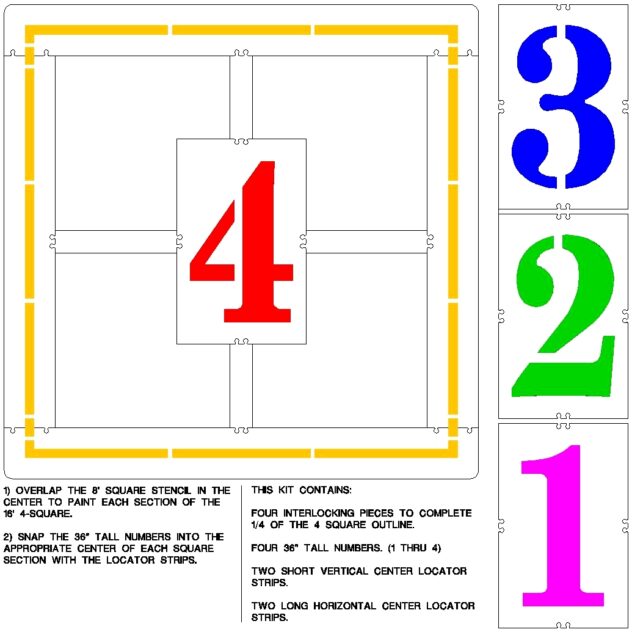 Official Four Square Game Stencil - Image 2