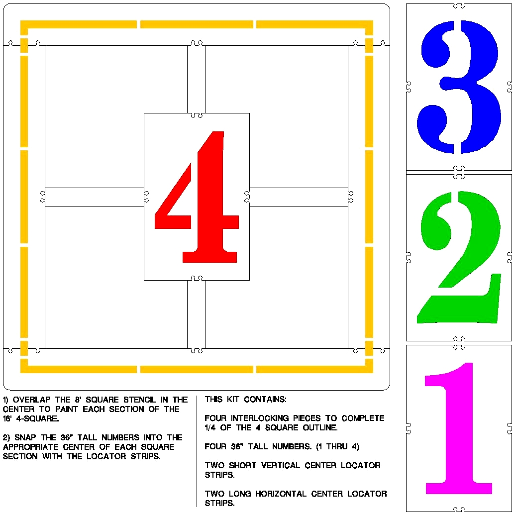 Official Four Square Game Stencil - Image 2