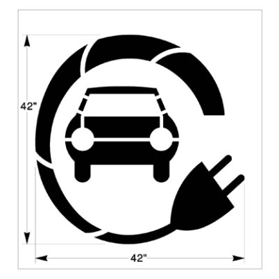 Electric Vehicle (EV) Parking/Charging Stencil Walgreens Style