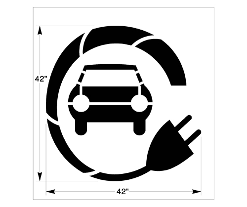 Electric Vehicle (EV) Parking/Charging Stencil Walgreens Style
