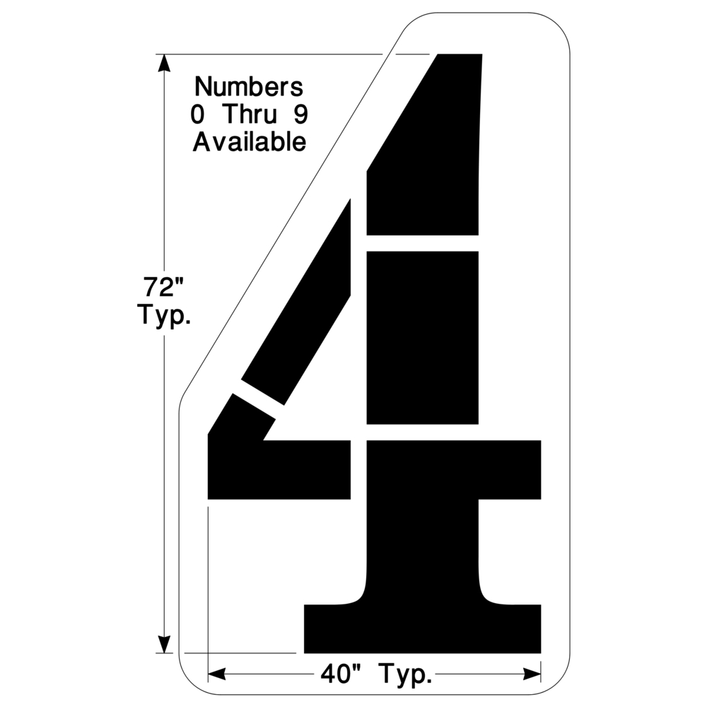 Individual Replacement Numbers for 72" Football Field Number Stencil Kit