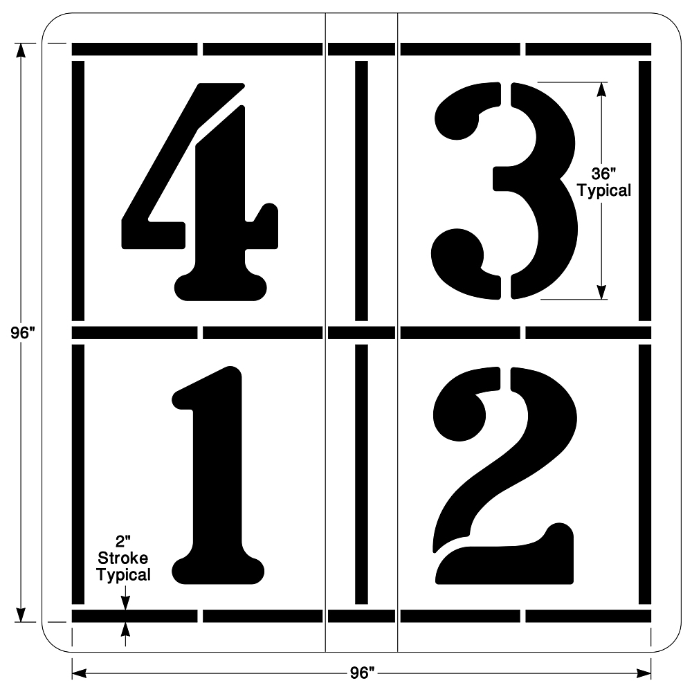 Four Square Game Stencil