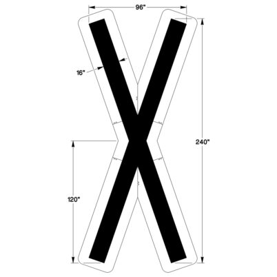 Federal Railroad Crossing X Stencil