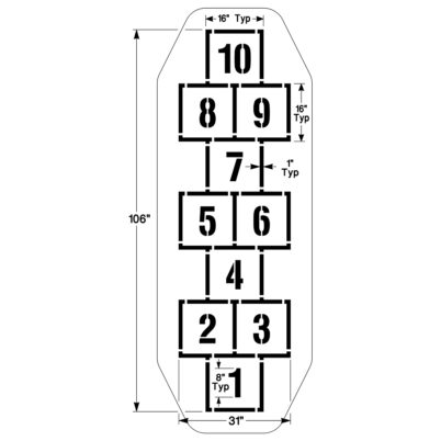Traditional Hopscotch Playground Stencil
