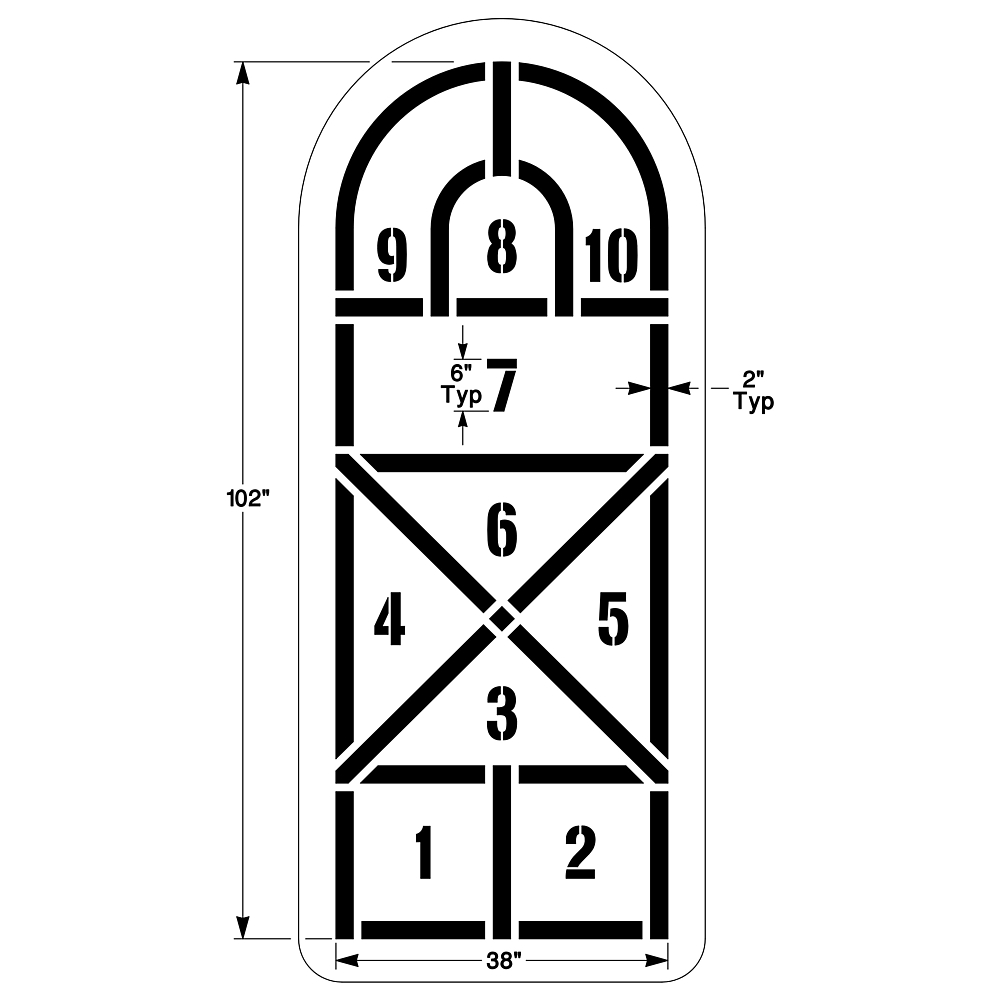 Arched Hopscotch Playground Stencil
