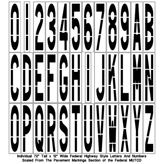 Federal Individual Letter & Number Stencil