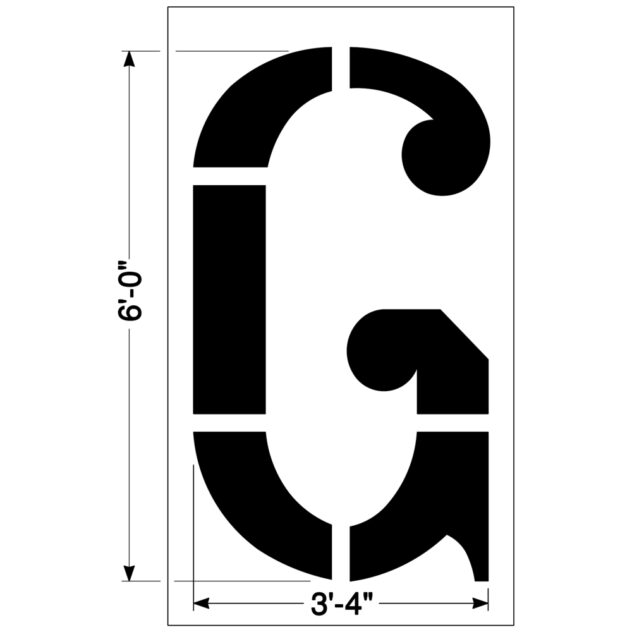 Football Field G Stencil 72″