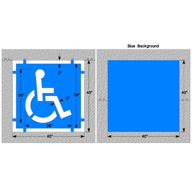 California Handicap Stencil with Border & Background