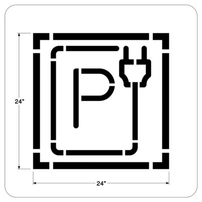 Electric vehicle parking charging stencil