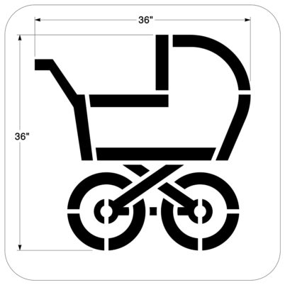 Baby Stroller Symbol Stencil
